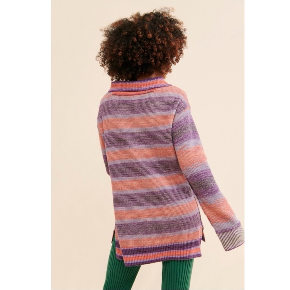 Anthropologie Daily Practice Half Zip Tunic Sweater Dress Size Small Purple Pink - Picture 12 of 16